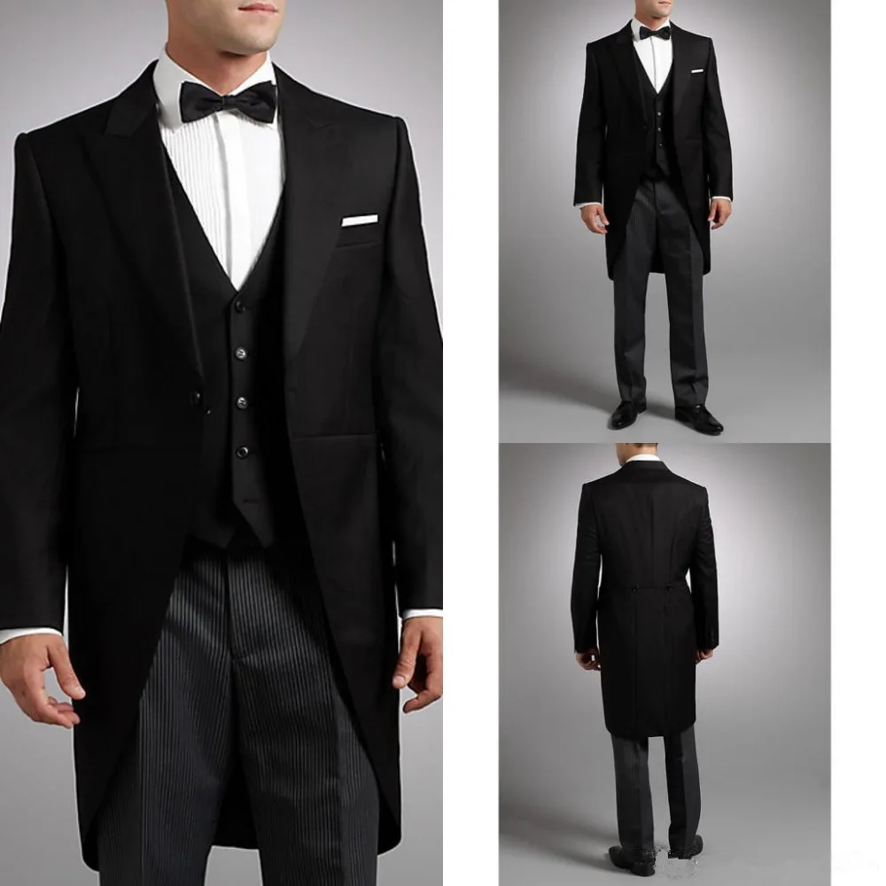 High quality Custom Design Black one button striped pant Groom Tuxedos Groomsmen Wedding/business Suits(Jacket+Pants+vest+Tie)
High quality Custom Design Black one button striped pant Groom Tuxedos Groomsmen Wedding/business Suits(Jacket+Pants+vest+Tie)