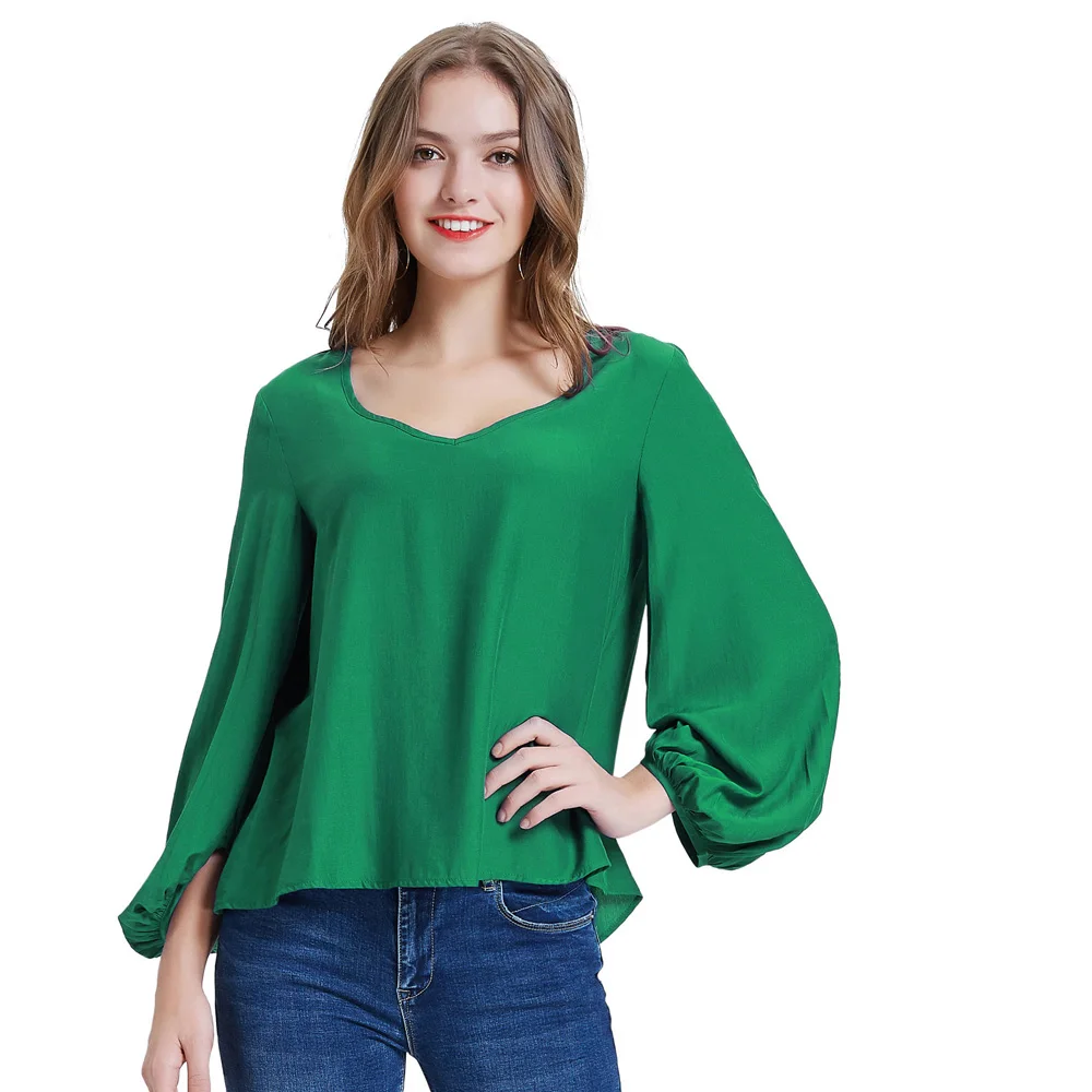 Women's Casual shirt Summer Loose Fit Long Balloon Sleeve V-Neck Tops comfortable ladies clothes home female solid color blouse
Women's Casual shirt Summer Loose Fit Long Balloon Sleeve V-Neck Tops comfortable ladies clothes home female solid color blouse