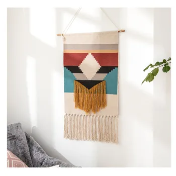 Ethnic Style Colorful Bohemian Tapestry Nordic Hand Made Wall Hanging Macrame Bedroom Cotton Wall Decorative Fabrics 
Ethnic Style Colorful Bohemian Tapestry Nordic Hand Made Wall Hanging Macrame Bedroom Cotton Wall Decorative Fabrics
