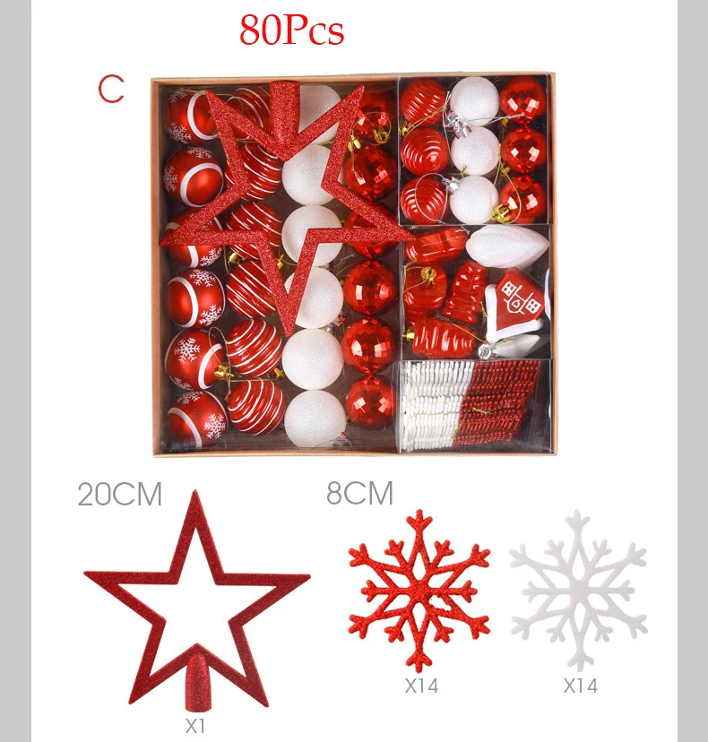 years eve diy xmas tree ball toys ornaments set merry christmas