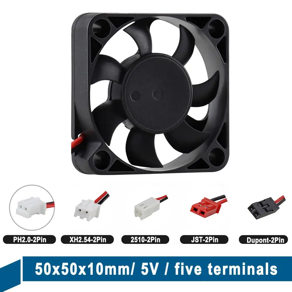 2 pcs 5V 5010 50mm * 10mm Fan 50x50x10mm 2Pin Dupont JST Connector Cooling Fan 5cm PC Laptop Computer Cooler Fan High Speed Fan 
2 pcs 5V 5010 50mm * 10mm Fan 50x50x10mm 2Pin Dupont JST Connector Cooling Fan 5cm PC Laptop Computer Cooler Fan High Speed Fan