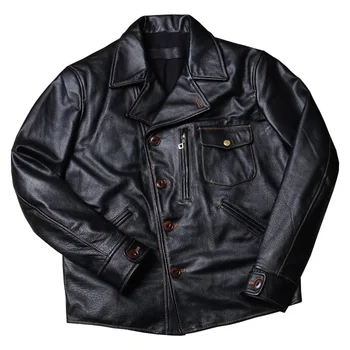 2020 Black Men American Casual Style Jacket Single Breasted Genuine Cowhide Spring Slim Fit Natural Leather Coat
2020 Black Men American Casual Style Jacket Single Breasted Genuine Cowhide Spring Slim Fit Natural Leather Coat