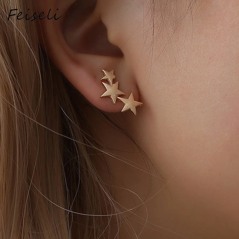 Feiseli 1pair Multi Color Scrub Three Stars Five-pointed Star Ear Clips For Women Classic Clip Earring Fashion Wedding Jewelry
Feiseli 1pair Multi Color Scrub Three Stars Five-pointed Star Ear Clips For Women Classic Clip Earring Fashion Wedding Jewelry