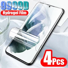 Protecteur d'écran, 4 pièces, Film Hydrogel pour Samsung Galaxy S8 S9 S10 Plus S20 S21 Ultra S22 FE Note 8 9 10 20=