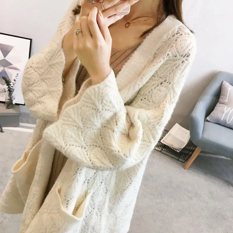 Lazy style knitted Cardigan Sweater Jacket Women's spring and autumn new 2018 medium length chic Korean style loose
Lazy style knitted Cardigan Sweater Jacket Women's spring and autumn new 2018 medium length chic Korean style loose