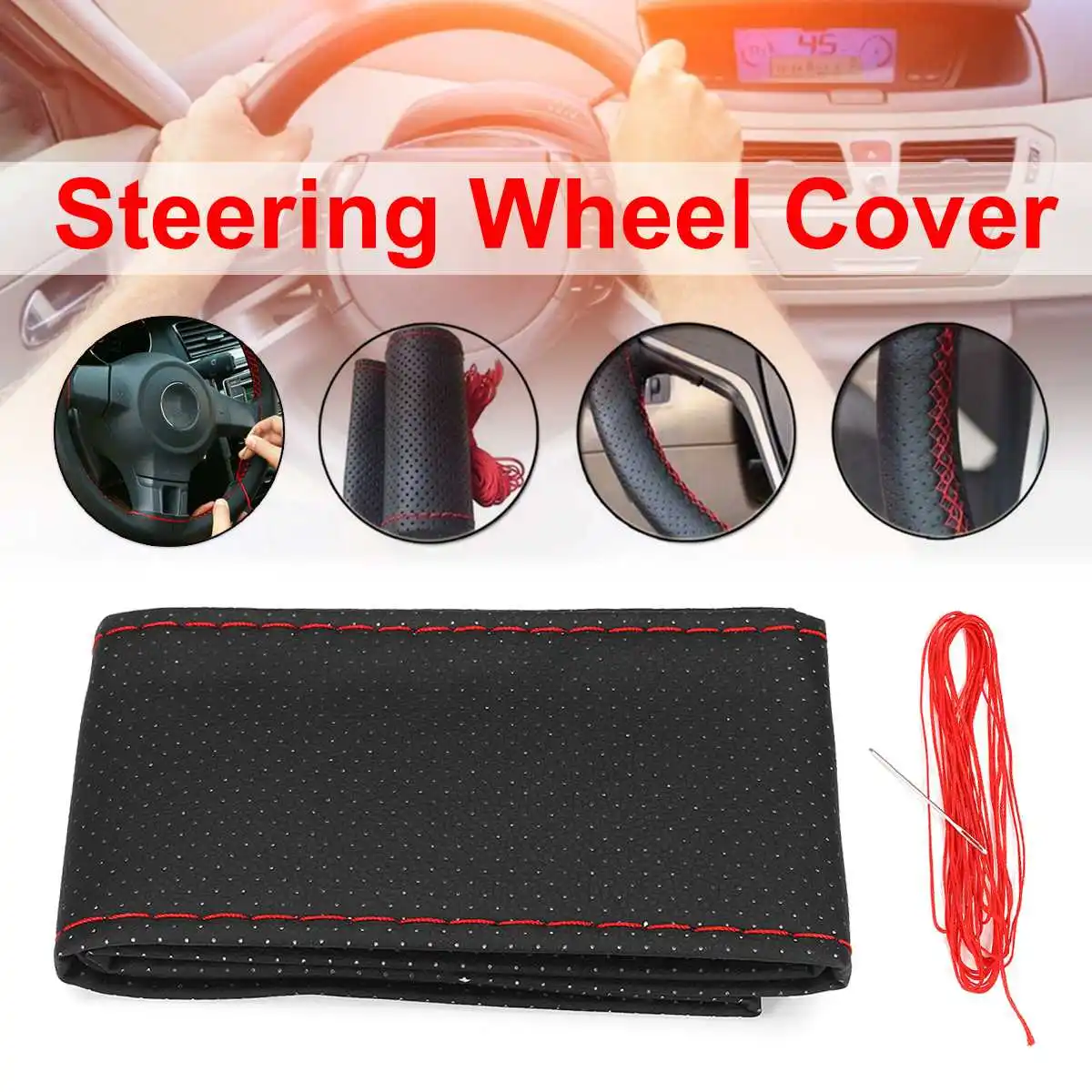1PCs Braid on Steering Wheel Car Steering Wheel Cover with Needles and Thread Artificial Leather Diameter 38cm Steering Cover
1PCs Braid on Steering Wheel Car Steering Wheel Cover with Needles and Thread Artificial Leather Diameter 38cm Steering Cover