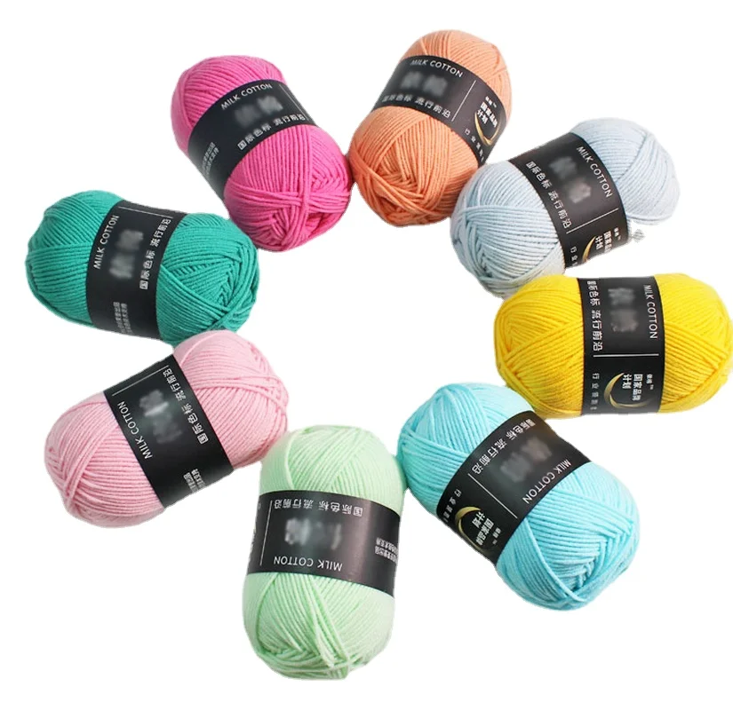 50g/roll 62 Colors Milk Cotton Yarn for Crochet Soft Warm Thick Worsted Wool Thread Handmade Knitting Sweater Hat Scarf Tippet | Дом и сад