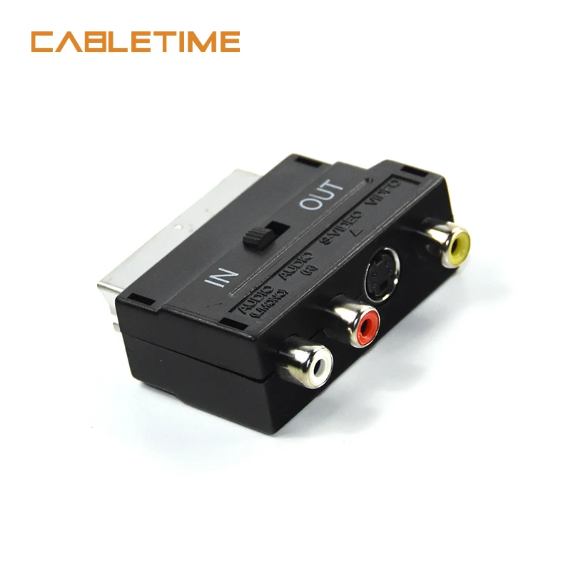 CABLETIME SCART 21Pin to 3RCA S-Video for PS4 Wii DVD Adapter RGB Scart to Composite AV TV Audio Adapter for Microsoft Xbox N19
CABLETIME SCART 21Pin to 3RCA S-Video for PS4 Wii DVD Adapter RGB Scart to Composite AV TV Audio Adapter for Microsoft Xbox N19