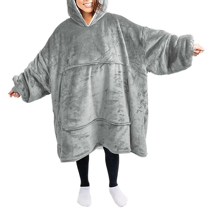 Winter Hoodie Sweatshirt Warm Pocket Blankets Outdoor Long Hoody For Women/Men Coat Plush Oversized Sweatshirt Casaco Feminino
Winter Hoodie Sweatshirt Warm Pocket Blankets Outdoor Long Hoody For Women/Men Coat Plush Oversized Sweatshirt Casaco Feminino