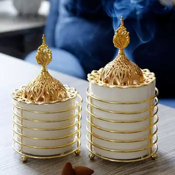 Simple luxury golden ceramic incense burner Arab Middle East censer arabic home decoration use incense holder
Simple luxury golden ceramic incense burner Arab Middle East censer arabic home decoration use incense holder