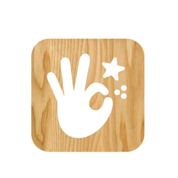 Wooden Gesture Lamp Children's Night Light Kids Bedroom Decoration Warm Light LED USB Night Light for Children Gift
Wooden Gesture Lamp Children's Night Light Kids Bedroom Decoration Warm Light LED USB Night Light for Children Gift