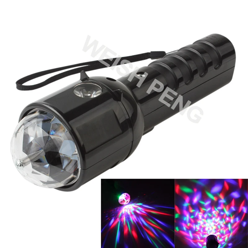 

Effect Dj Disco Party KTV Club Bar RGB Colorful Crystal LED Stage Light Laser Projector Lamp + LED Flashlight Torch Flash Light