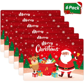 BESTONZON 6pcs Christmas Placemats Waterproof Heat Insulation Table Mats Family Gathering Table Place Mats for Dining Table
BESTONZON 6pcs Christmas Placemats Waterproof Heat Insulation Table Mats Family Gathering Table Place Mats for Dining Table