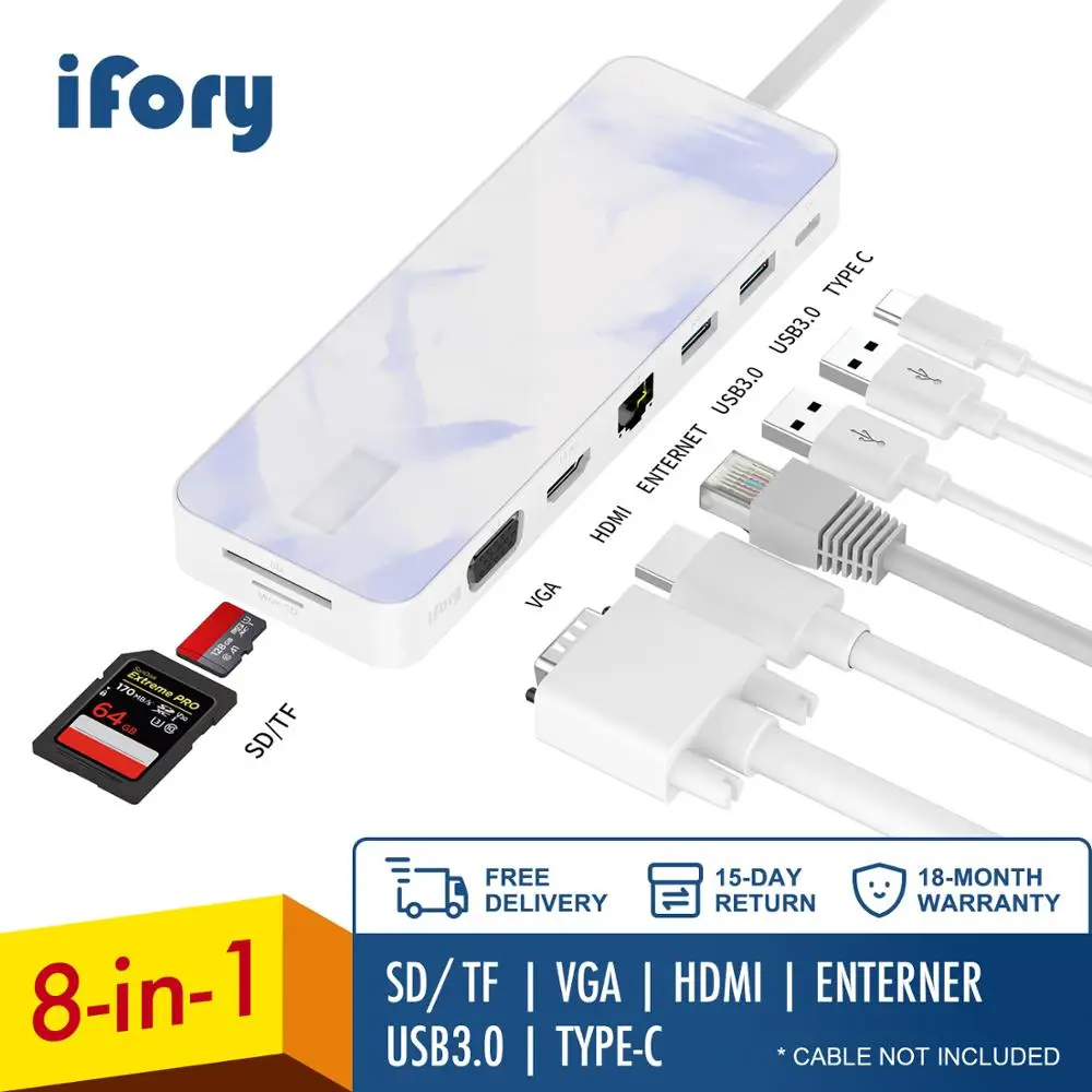 iFory USB Type C Hub to HDMI Multi USB 3.0 Power Adapter For MacBook Pro Air Accessories 2 Port USB-C USB HUB
iFory USB Type C Hub to HDMI Multi USB 3.0 Power Adapter For MacBook Pro Air Accessories 2 Port USB-C USB HUB