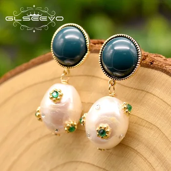 GLSEEVO Genuine Natural Fresh Water Pearl Drop Earrings Fine Jewelry For Women Funny Earring Kolczyki GE0833
GLSEEVO Genuine Natural Fresh Water Pearl Drop Earrings Fine Jewelry For Women Funny Earring Kolczyki GE0833
