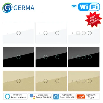 GERMA Smart Glass Panel Switch Smart Life/Tuya App Multi-Control Association, Voice Control with Alexa,Google Home,1/2/3 Gang
GERMA Smart Glass Panel Switch Smart Life/Tuya App Multi-Control Association, Voice Control with Alexa,Google Home,1/2/3 Gang
