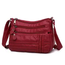 Bolsa feminina de couro macio do plutônio bolsa de ombro multi-camada crossbody qualidade pequenos sacos(China)