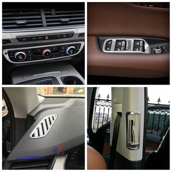 

Yimaautotrims Matte Interior Refit Kit For Audi Q7 2016 - 2020 ABS Pillar B / Air AC Outlet Vent / Lift Button Panel Cover Trim