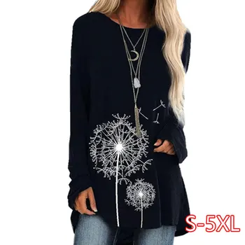 Women Plus Size 5XL Tunic Tops Autumn Winter Casual O-neck Printing T shirt Long Sleeve Print Tops Tshirt mujer de moda 2020 
Women Plus Size 5XL Tunic Tops Autumn Winter Casual O-neck Printing T shirt Long Sleeve Print Tops Tshirt mujer de moda 2020