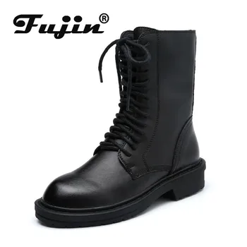 Fujin Short Boots Women's 2020 Autumn Winter Cross Tied New Fashion Breathable Flat Bottom Causal Lace Up Round Toe Ankle Boots 
Fujin Short Boots Women's 2020 Autumn Winter Cross Tied New Fashion Breathable Flat Bottom Causal Lace Up Round Toe Ankle Boots