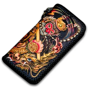 Unisex handmade leather wallet First layer leather Qitian Dasheng hand-painted color long zipper vertical clutch
Unisex handmade leather wallet First layer leather Qitian Dasheng hand-painted color long zipper vertical clutch