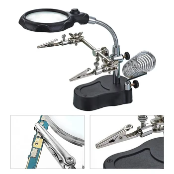 With Auxiliary Clip Durable Magnifier LED Light Multifunctional Soldering Iron Stand 360 Degree Adjustable Holder Desktop Repair
With Auxiliary Clip Durable Magnifier LED Light Multifunctional Soldering Iron Stand 360 Degree Adjustable Holder Desktop Repair