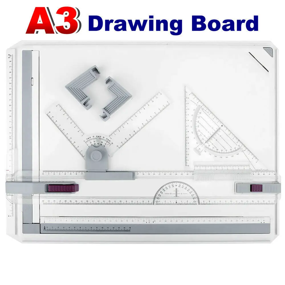 New Portable A3 Drawing Board Table Draft Painting Boards With Parallel Motion Adjustable Angle Draftsman Art Drawing Tools
New Portable A3 Drawing Board Table Draft Painting Boards With Parallel Motion Adjustable Angle Draftsman Art Drawing Tools