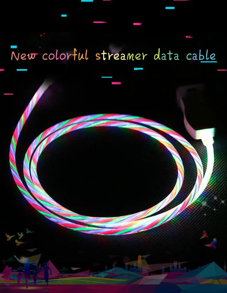 3A LED Luminous Charging Cable For Samsung iPhone Xiaomi Micro USB Type C Mobile Phone Charger Flowing fast charge Cabel
3A LED Luminous Charging Cable For Samsung iPhone Xiaomi Micro USB Type C Mobile Phone Charger Flowing fast charge Cabel