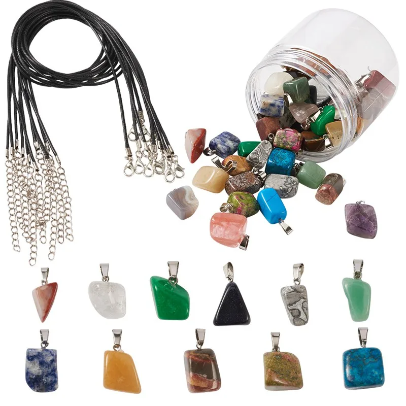 1 Set 24 Style Natural & Synthetic Mixed Stone Pendants and Waxed Cotton Cord Necklace for Necklace Jewelry Making
1 Set 24 Style Natural & Synthetic Mixed Stone Pendants and Waxed Cotton Cord Necklace for Necklace Jewelry Making