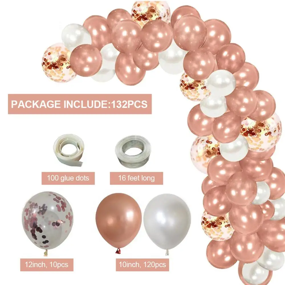 132pcs Rose Gold Balloon Chain Set Sequin Combination Arched Balloon Door Holiday Party Decoration For Baby Shower Wedding Birth 
132pcs Rose Gold Balloon Chain Set Sequin Combination Arched Balloon Door Holiday Party Decoration For Baby Shower Wedding Birth