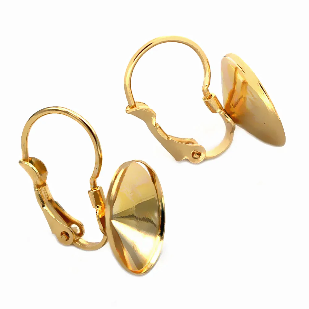 Stainless Steel French Lever Back Earrings Ear Clip Wire Hook with 12mm Circle Bezel Rivoli Stones Bases Findings DIY Gold tone
Stainless Steel French Lever Back Earrings Ear Clip Wire Hook with 12mm Circle Bezel Rivoli Stones Bases Findings DIY Gold tone