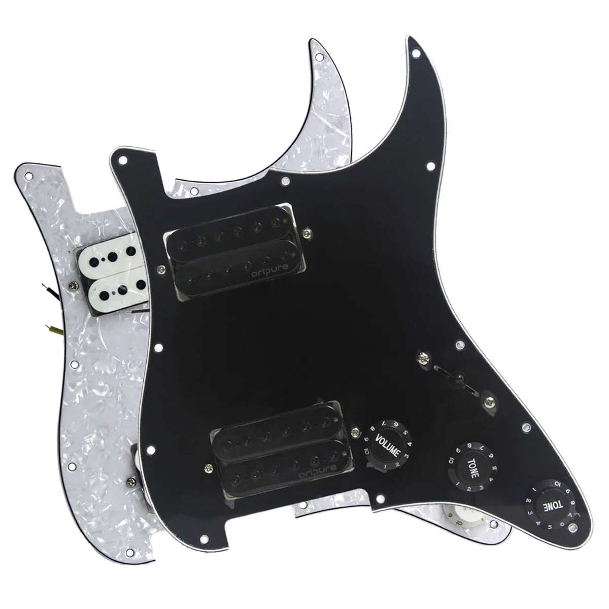 OriPure Electric Guitar Loaded Pickguard HH Set Prewired Pickup Alnico 5 Humbucker Pickups For 11 Hole Strat Style Guitar Parts
OriPure Electric Guitar Loaded Pickguard HH Set Prewired Pickup Alnico 5 Humbucker Pickups For 11 Hole Strat Style Guitar Parts