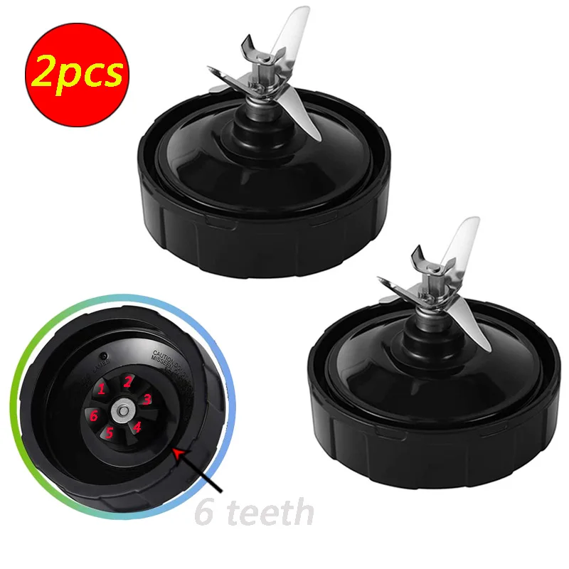 2pcs 6 Fins Bottom Blade for Nutri Ninja Blender Juicer Mixer Spare Extractor Replacement Parts BL682-30 BL642-30 BL450-30 |