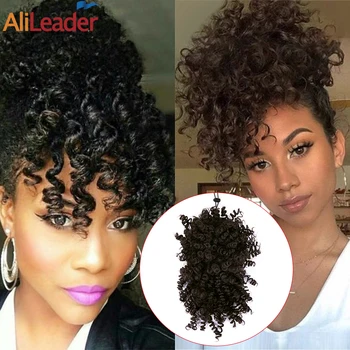 Alileader Wholesale Afro Curly Bangs With Buns High Quality Drawstring Hair Heat Resistant Synthetic Short Ponytail With Bangs
Alileader Wholesale Afro Curly Bangs With Buns High Quality Drawstring Hair Heat Resistant Synthetic Short Ponytail With Bangs