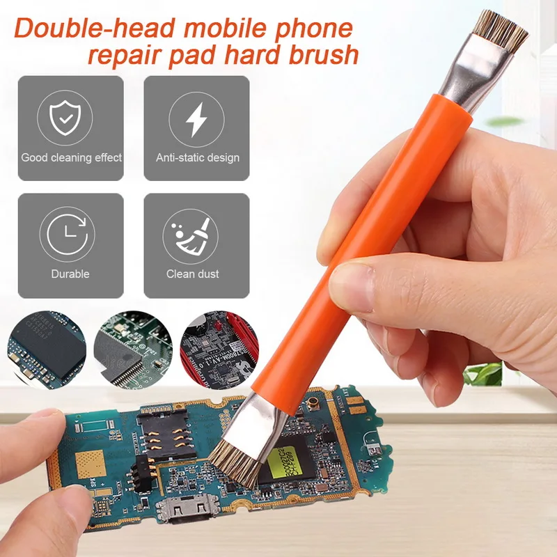 Anti-Static Brush Double Head Insulation Hard Brush Clean Dust Repair Tool ESD Safe Kit For Cell Phone motherboard PCB BGA
Anti-Static Brush Double Head Insulation Hard Brush Clean Dust Repair Tool ESD Safe Kit For Cell Phone motherboard PCB BGA