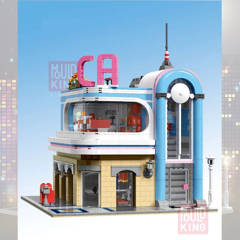 MOC-32566 Creator Expert City Street View California restaurant Building Blocks Bricks lepins Educational toys for Children Gift