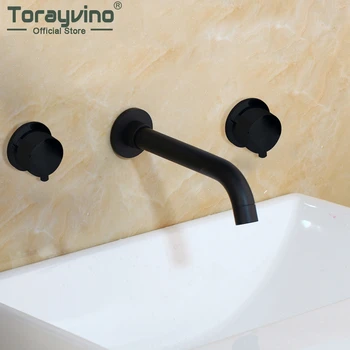 Torayvino 3 Pcs Black Wall Mounted Bathroom Faucet Double Handles Control Waterfall Basin Faucet Mixer Tap 
Torayvino 3 Pcs Black Wall Mounted Bathroom Faucet Double Handles Control Waterfall Basin Faucet Mixer Tap