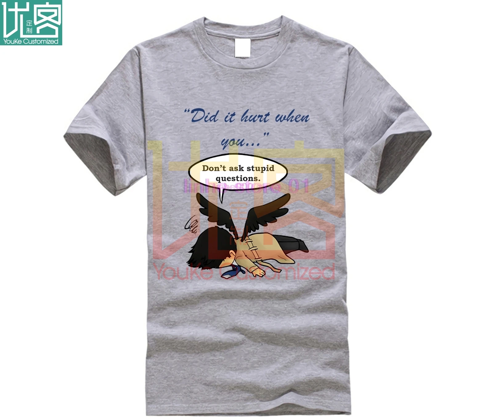 Did It Hurt When You Fell from Heaven Supernatural Tshirts Latest Men's T-shirt Short Sleeve 100% Cotton O Neck T Shirt For Man
Did It Hurt When You Fell from Heaven Supernatural Tshirts Latest Men's T-shirt Short Sleeve 100% Cotton O Neck T Shirt For Man