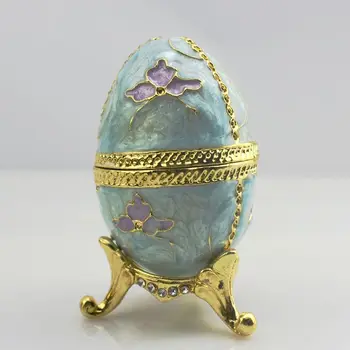 Purple Faberge-Egg Hand Painted Jewelry Trinket Box Gift for Easter Home Decor A69F 
Purple Faberge-Egg Hand Painted Jewelry Trinket Box Gift for Easter Home Decor A69F