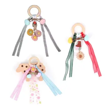 3 Pcs Baby Teething Wood Ring Colorful Ribbon Rattle Teether Newborn Nursing Toy 
3 Pcs Baby Teething Wood Ring Colorful Ribbon Rattle Teether Newborn Nursing Toy