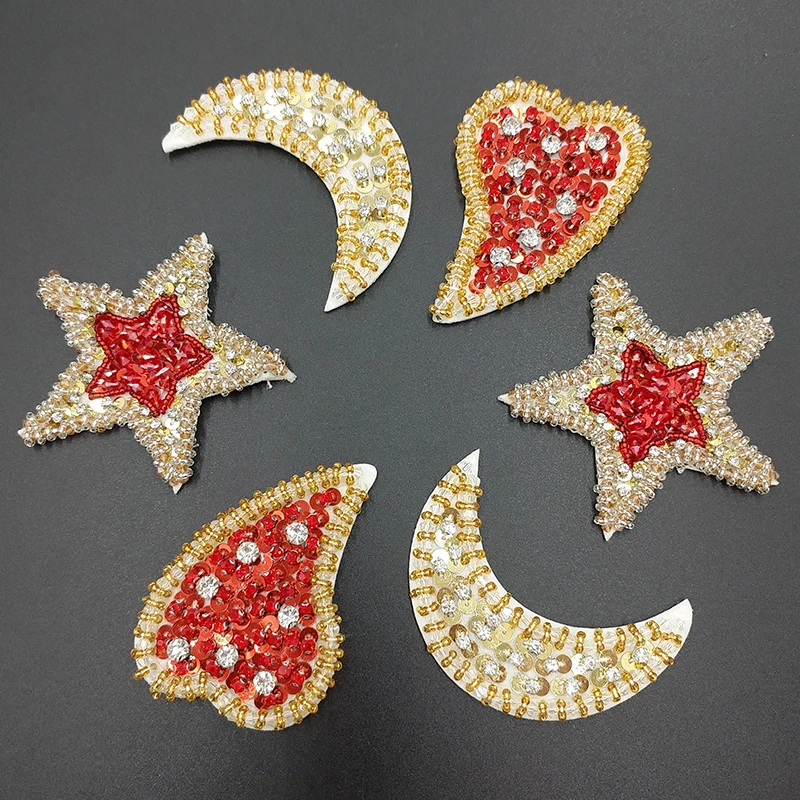 Handicraft Heart Stars Moon Look Rhinestone Sequin Bead Flower Applique T-Shirt Patches For Clothing Shoes Bag DIY Sewing
Handicraft Heart Stars Moon Look Rhinestone Sequin Bead Flower Applique T-Shirt Patches For Clothing Shoes Bag DIY Sewing