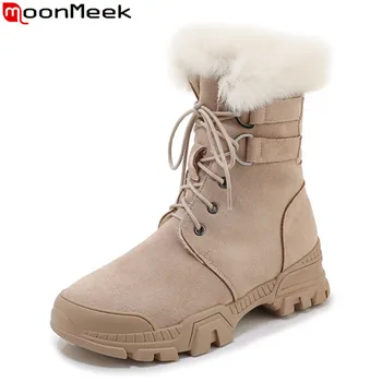 MoonMeek 2020 winter keep warm comfortable ankle boots high quality with fur round toe lace up women brand boots black apricot
MoonMeek 2020 winter keep warm comfortable ankle boots high quality with fur round toe lace up women brand boots black apricot