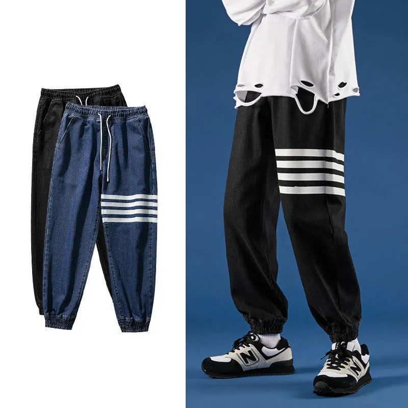 Men Loose Fashion Cotton Jeans Causal Striped Denims Skateboard Boy Pants Elastic Waist Old Daddy Trousers Streetwear Sweatpants
Men Loose Fashion Cotton Jeans Causal Striped Denims Skateboard Boy Pants Elastic Waist Old Daddy Trousers Streetwear Sweatpants