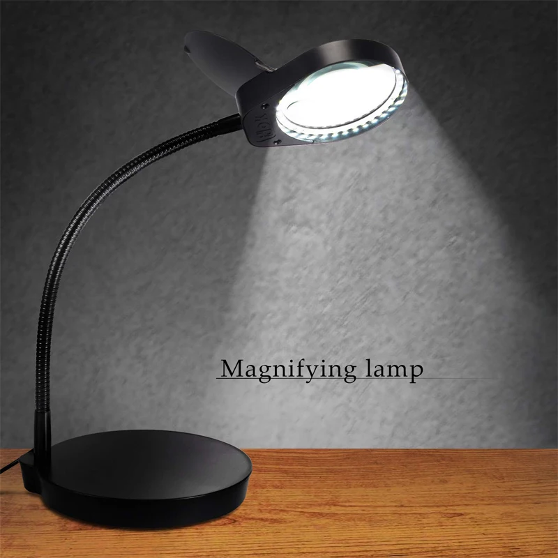 

Desktop Magnifier LED Desk Lamp 5X Lens Bright Light Tool Repair Tools Magnifiers Loupe magnifying glass Table Lamp