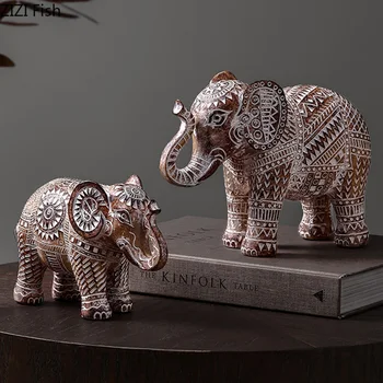 African Elephant Statue Resin Animal Sculpture Crafts Ornament Room Desktop Decor American Rustic Home Decoration Accessories
African Elephant Statue Resin Animal Sculpture Crafts Ornament Room Desktop Decor American Rustic Home Decoration Accessories