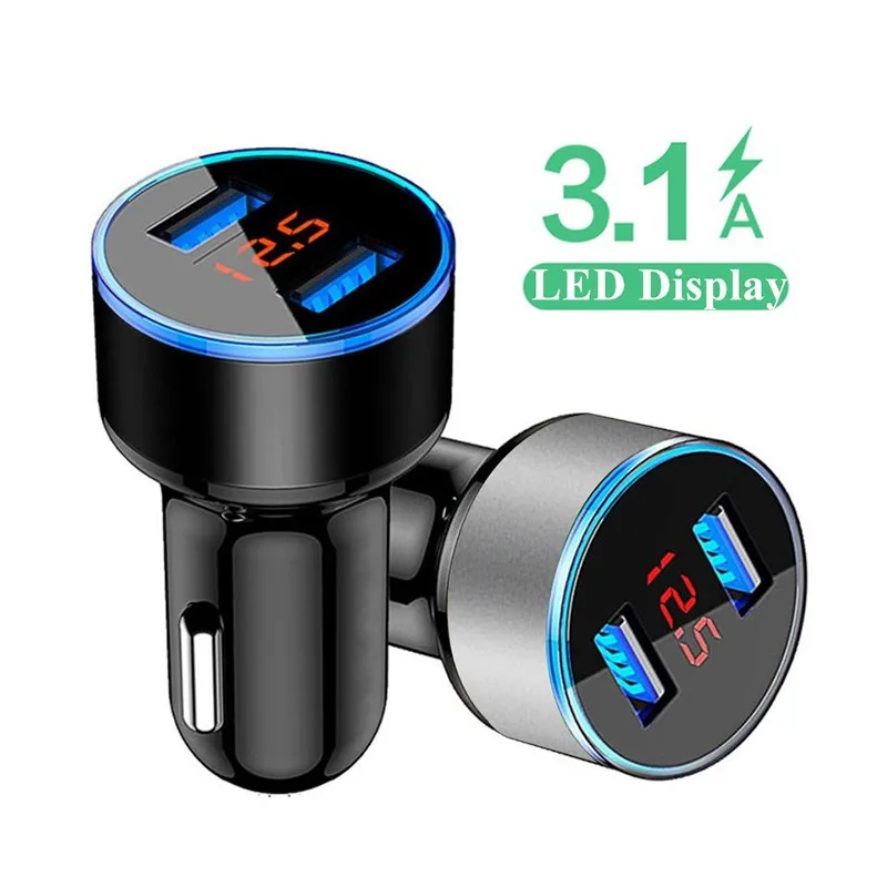 3.1A Dual USB Car Charger LED Display Car Adapter Fast Charging Charger Multifunction Alloy Auto Chargers For Smart Phone Tablet
3.1A Dual USB Car Charger LED Display Car Adapter Fast Charging Charger Multifunction Alloy Auto Chargers For Smart Phone Tablet