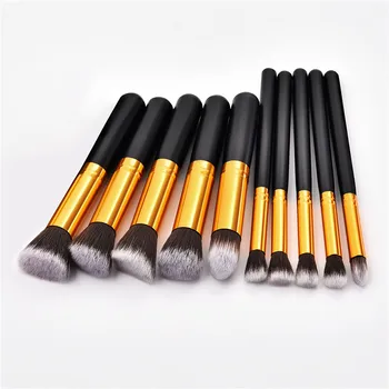 10PCS Makeup Brush Set MiNi Size 14cm Black Gold wooden handle For Foundation Eyeshadow Eyeliner Lip Powder brush T10163
10PCS Makeup Brush Set MiNi Size 14cm Black Gold wooden handle For Foundation Eyeshadow Eyeliner Lip Powder brush T10163
