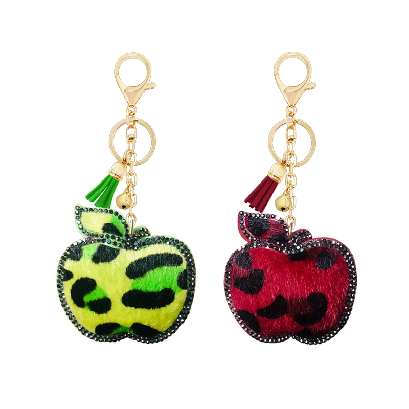 Creative Fruit Series Jewelry Korean Velvet Leopard Apple Shape Keychain Pendant Bell Accessories Bag Charm
Creative Fruit Series Jewelry Korean Velvet Leopard Apple Shape Keychain Pendant Bell Accessories Bag Charm