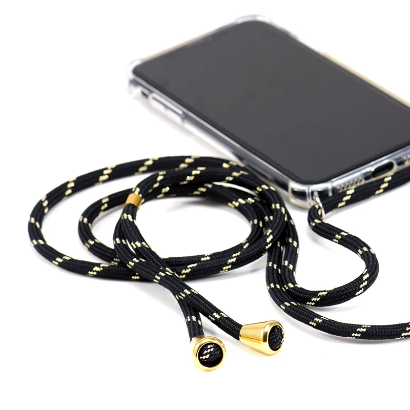 Прозрачный мягкий чехол из ТПУ для сотового телефона с ремешком на шею и шнурком