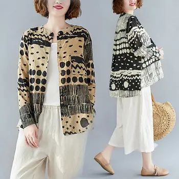 Long Sleeve Cotton Linen Shirt Spring Retro Korean Plus Size Casual Loose Print Blouse 2020 Clothing Ladies Tops Streetwear r007
Long Sleeve Cotton Linen Shirt Spring Retro Korean Plus Size Casual Loose Print Blouse 2020 Clothing Ladies Tops Streetwear r007